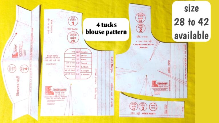 4 tucks blouse pattern
