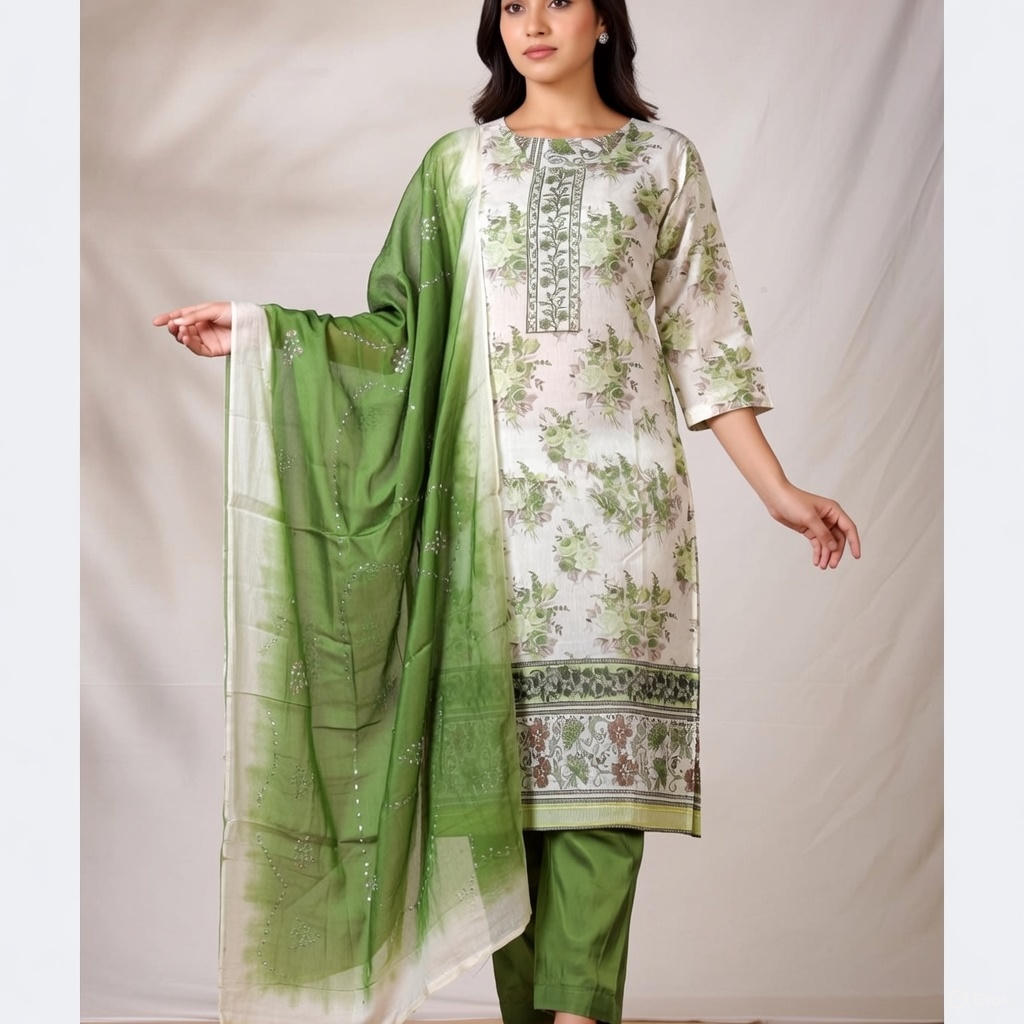 Pure Linen Embroidered Kurta Set